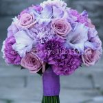 bukiet ślubny fioletowe kwiaty