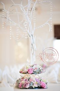 Zimowe drzewa dekoracja sali weselnej